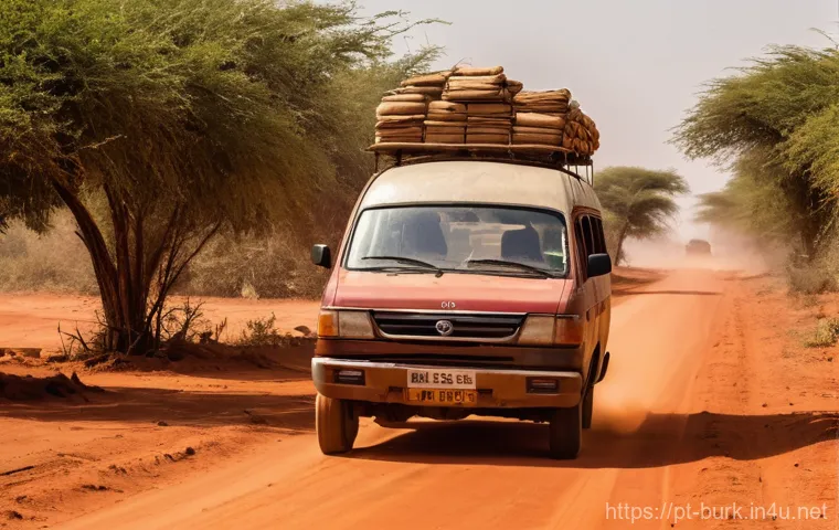 부르키나파소 여행 시 주의할 점 - **Prompt:** A bustling, vibrant outdoor market scene in Ouagadougou, Burkina Faso, under a bright, w...