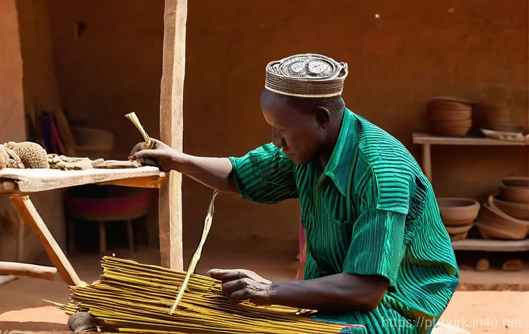 부르키나파소에서 관광객에게 추천하는 액티비티 - **Vibrant Warba Dance Celebration in Burkina Faso**
    A dynamic and colorful outdoor scene depicti...